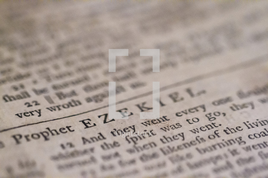 open bible showing a verse in Ezekiel