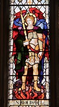 St Michael stained glass window 