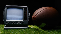 static television background with football ball