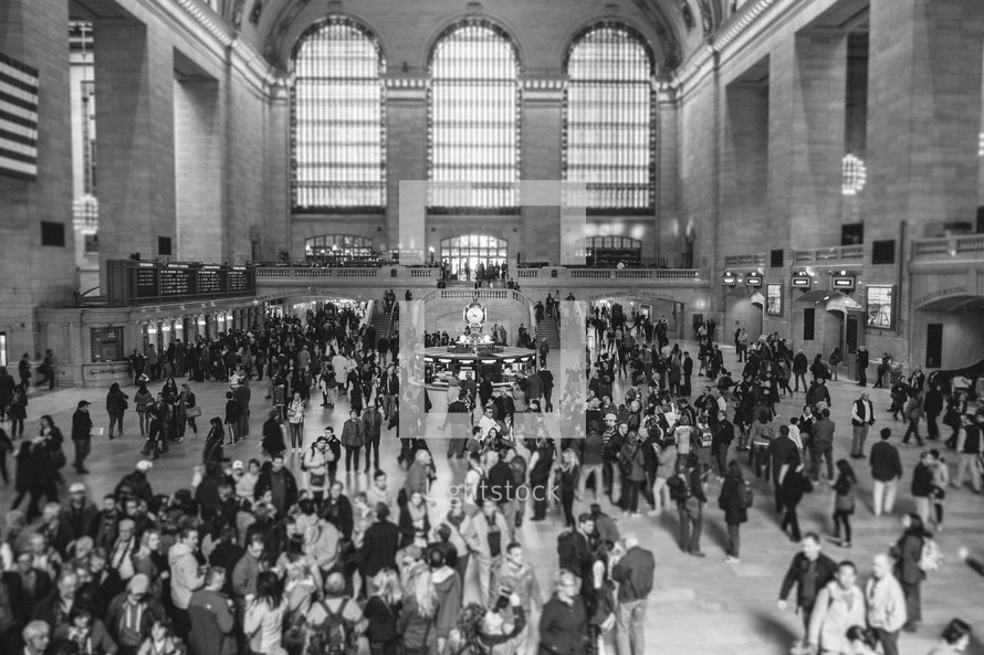 a crowd in grand central station 