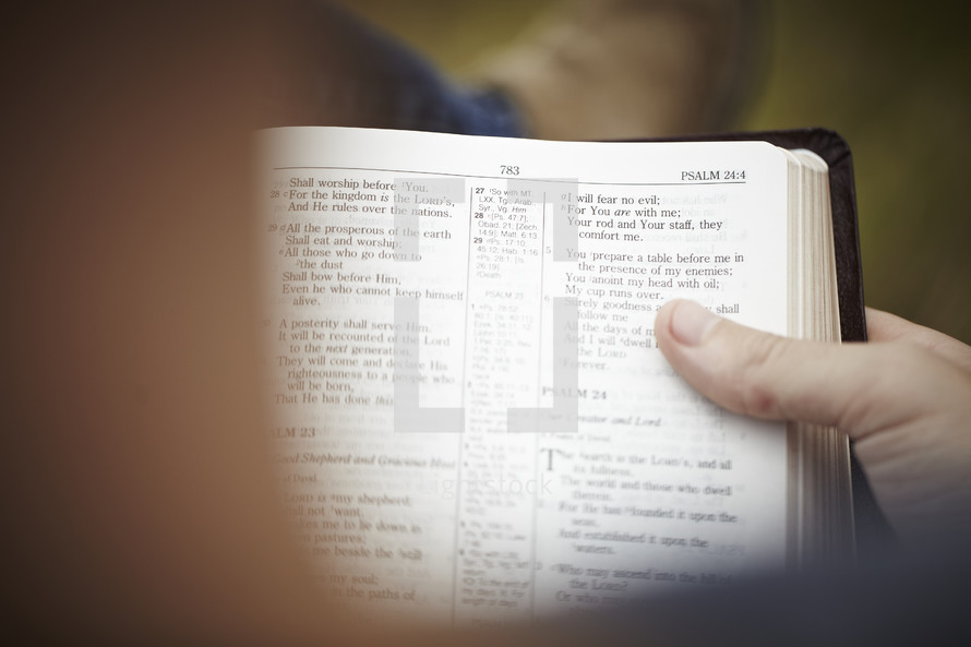 A person reading the Psalms