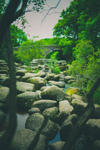 water and stones in a stream 