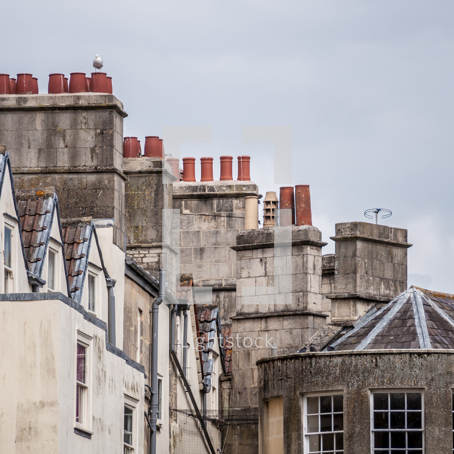 chimney stacks on rooftops 
