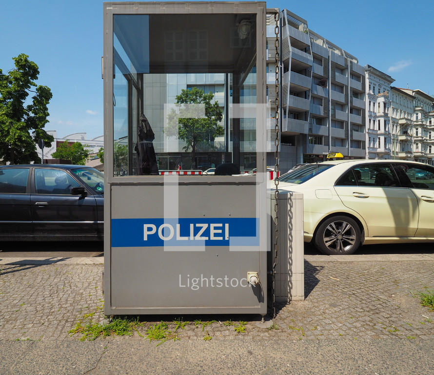 BERLIN, GERMANY - CIRCA JUNE 2019: Polizei (meaning Police) box