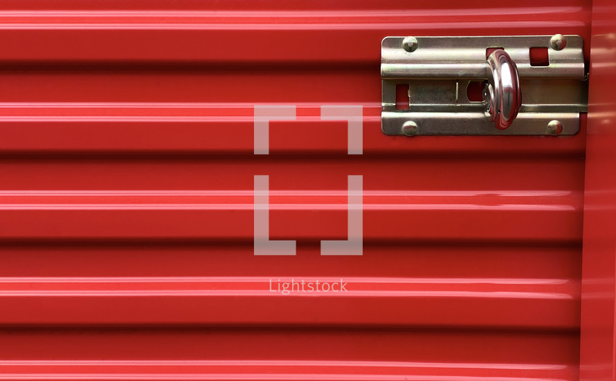 red corrugated metal door background 