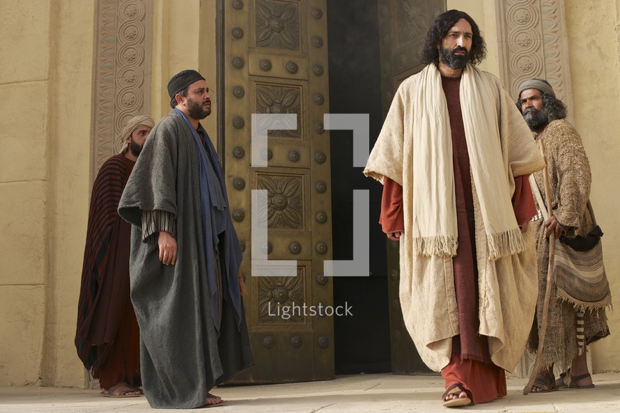Jesus walking out of the temple 