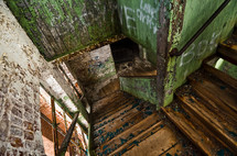 Abandoned building stairway