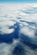 clouds and land below 