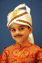child in India in traditional clothing 