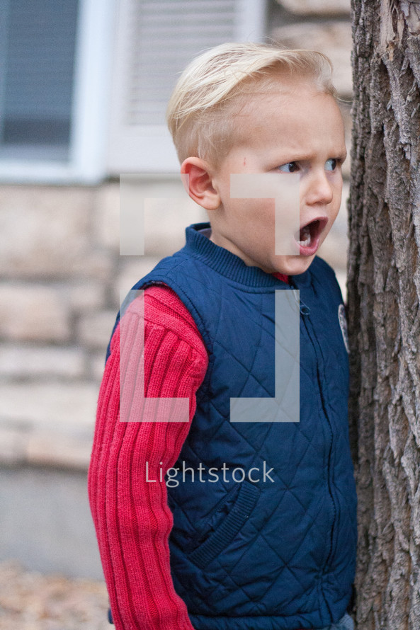 a shocked little boy 