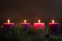 four advent candles lit