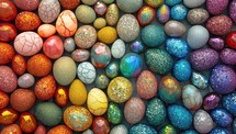 A Vibrant Collection of Decorated Easter Eggs