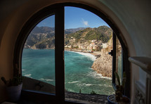 Coast Maiori view from the window, Amalfi Coast, Italy.