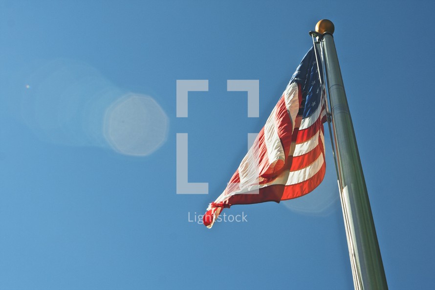 American flag on a flag pole