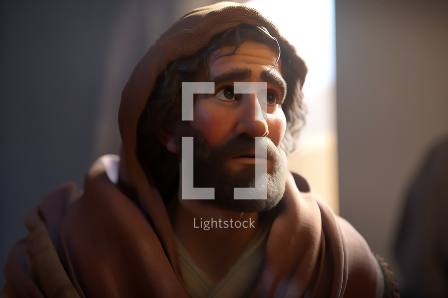 Biblical character in 3D style