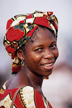 African woman in a cloth hat {Also try search for 'Ethnic Faces'}