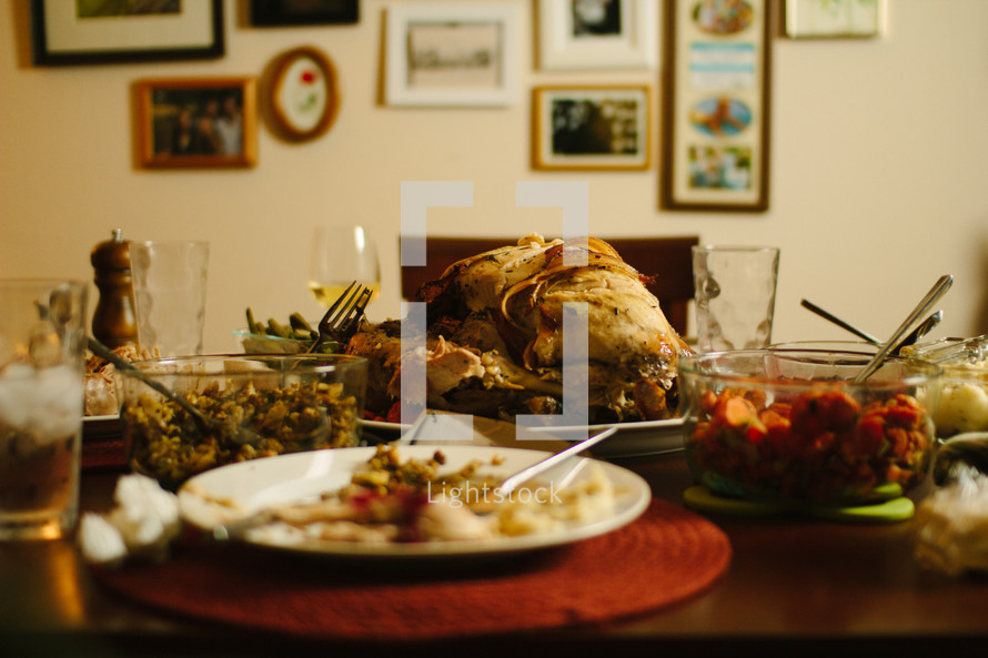 Thanksgiving dinner table.