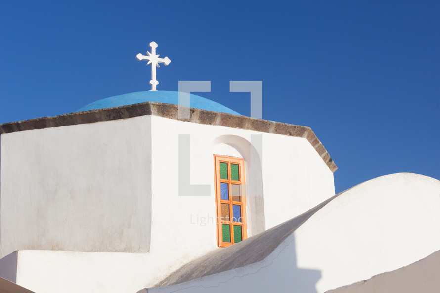 Theotokaki Church, Santorini island, Pyrgos, Greece