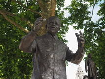 LONDON, UK - CIRCA JUNE 2017: Nelson Mandela monument in Parliament Square