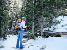 backpacking in snow 