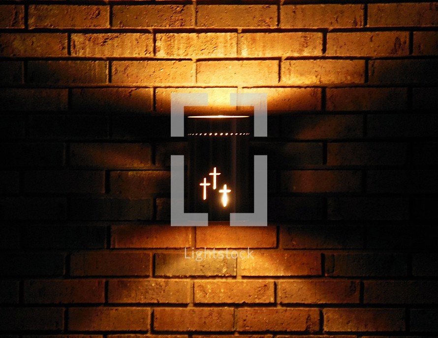 a light with crosses 