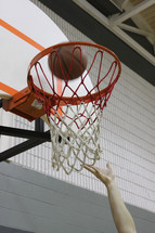 basketball in the net