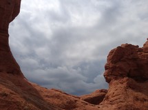 red rocks and a cloudy sky 