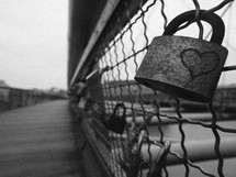 love lock on a fence 