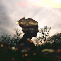 silhouette of a woman's profile 