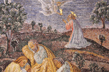 Mosaic of Jesus Praying in the Garden while the Disciples Slept 