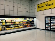 refrigerator section of grocery store 