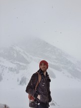 mountain climber and snow 