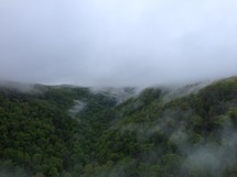 fog over a valley