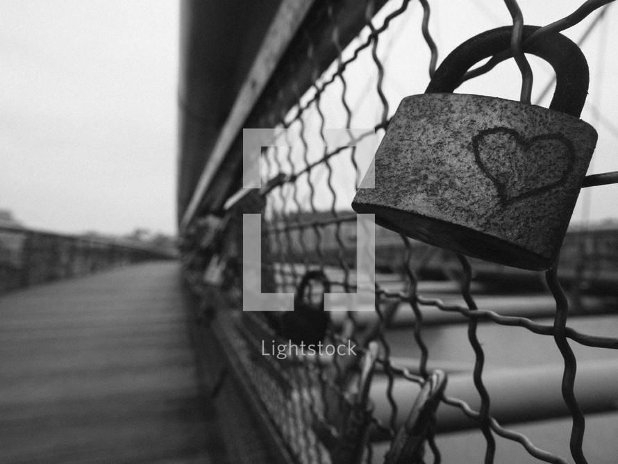love lock on a fence 