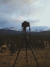 camera and mountains 