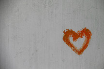 orange painted heart 