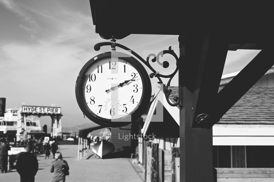 clock at a train station 