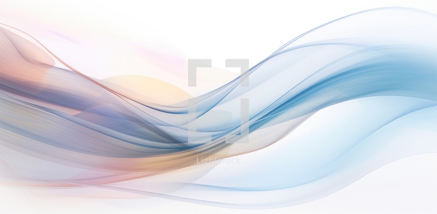Abstract background with blue and orange smooth lines on white background.