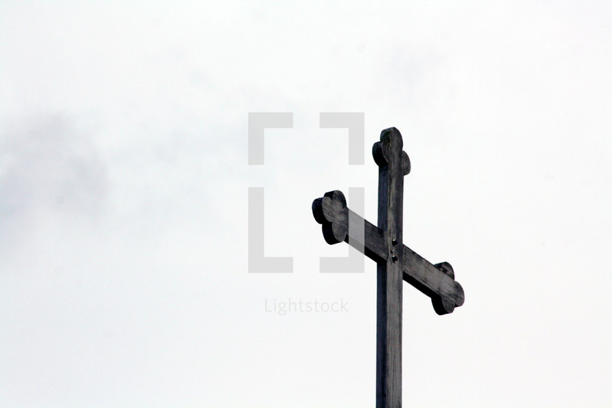 Top of wooden cross.