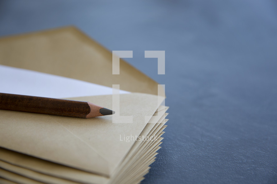 pencil on envelopes 