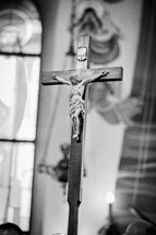 Crucifix near the altar in the church