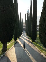 front side walk to an Italian chateau 