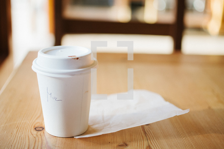 coffee cup on a napkin 