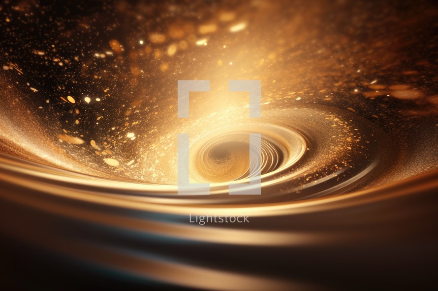 Genesis, creation of the world. Abstract fractal background for creative design, gold and black