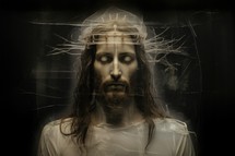 Jesus Christ with crown of thorns on his head, conceptual image