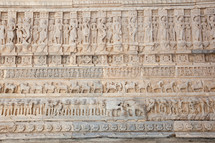 carvings in stone on a temple in India 