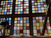 colorful stained glass window squares 