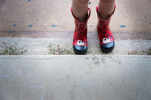 feet in rain boots 