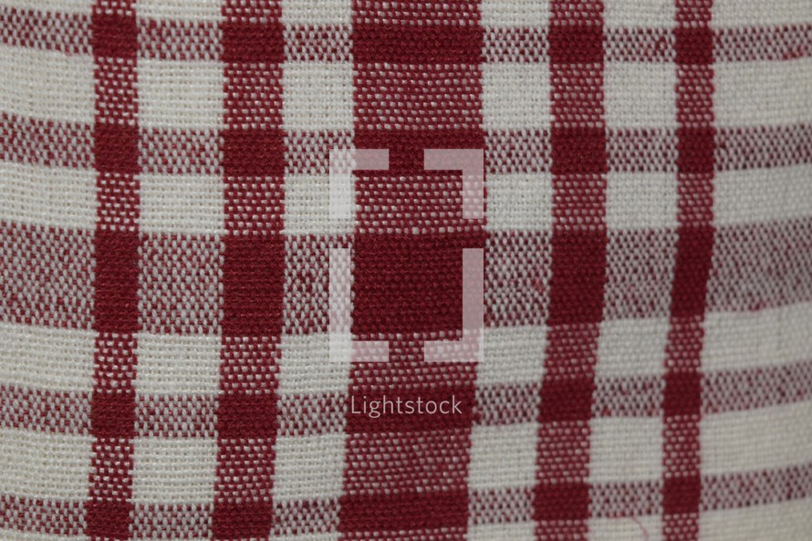 Christmas fabric background, red and white plaid 