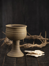 communion elements and crown of thorns 